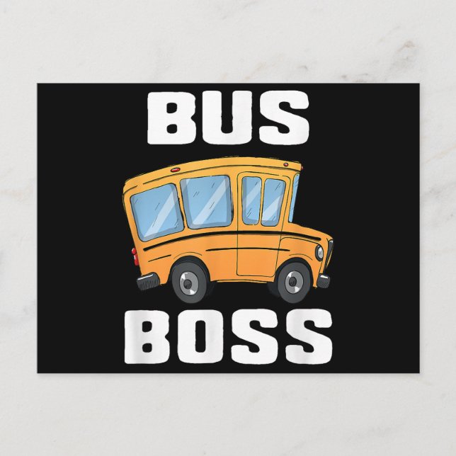 Funny Bus Boss School Bus Driver Holiday Postcard (Front)