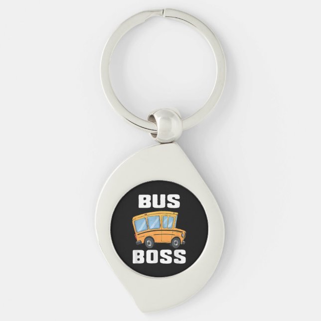 Funny Bus Boss School Bus Driver Key Ring (Front)