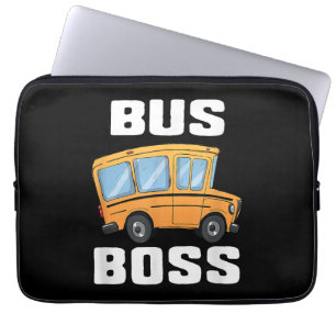 Funny Bus Boss School Bus Driver Laptop Sleeve