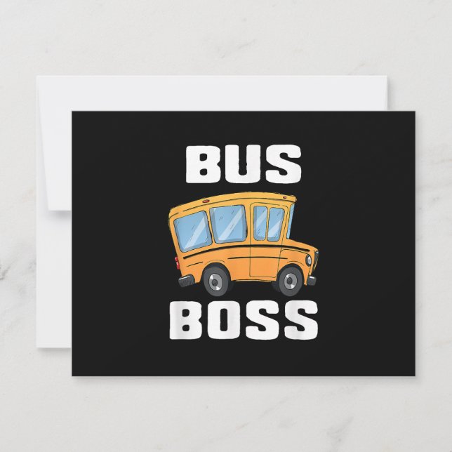 Funny Bus Boss School Bus Driver RSVP Card (Front)