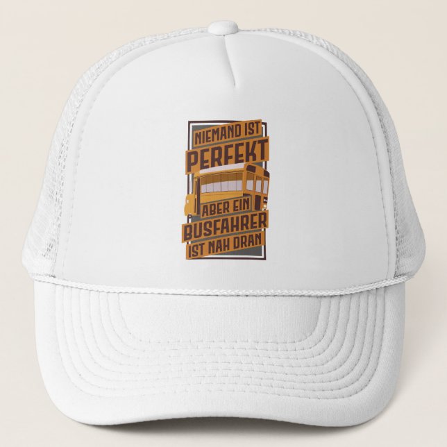 Funny Bus Driver School Bus Trucker Hat (Front)