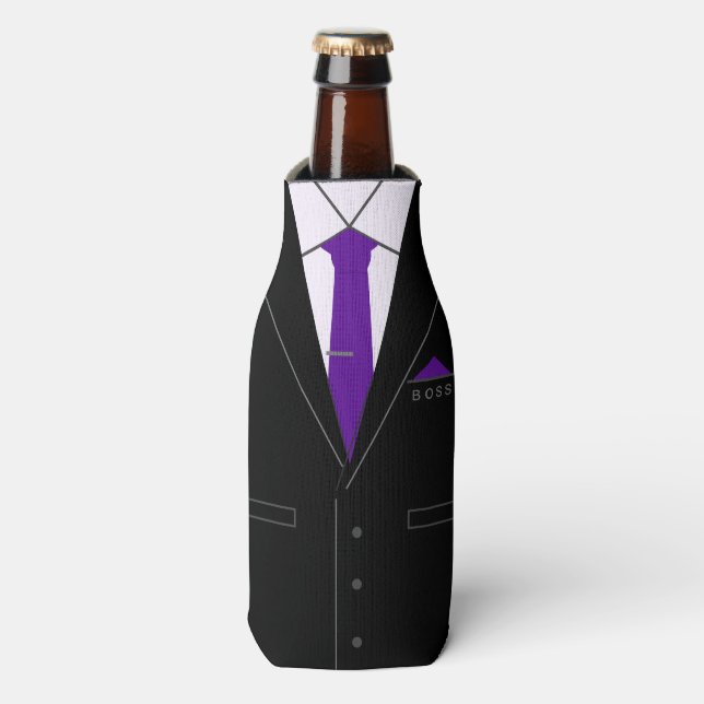 Funny Business Bottle Cooler Boss Gift Black Suit (Bottle Front)