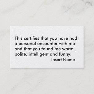 Funny Business Card