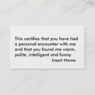 Funny Business Card