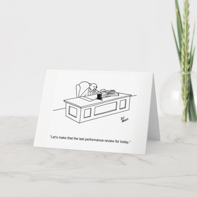 Funny Business Humour "Thanks" Greeting Card (Front)