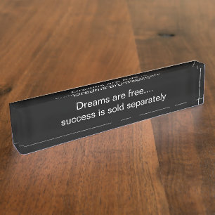 Funny Business Success Motivational Office Nameplate
