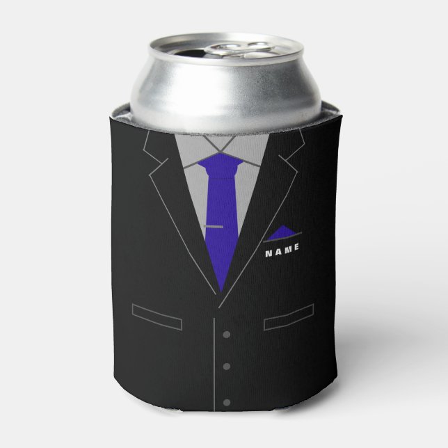 Funny Business Suit Can Cooler with Custom Name (Can Front)