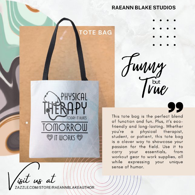 Funny but True Physical Therapy Tote Bag (Creator Uploaded)