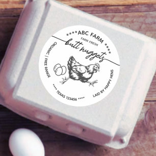 Funny Butt nuggets egg carton label