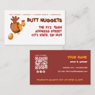 Funny Butt Nuggets Farm Fresh Eggs Business Card