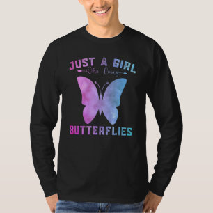 Funny Butterflies Lover Just A Girl Who Loves Butt T-Shirt