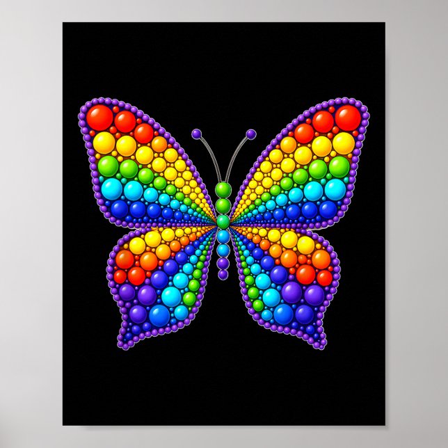 Funny Butterfly Lover Polka Dots Happy Dot Day Boy Poster (Front)