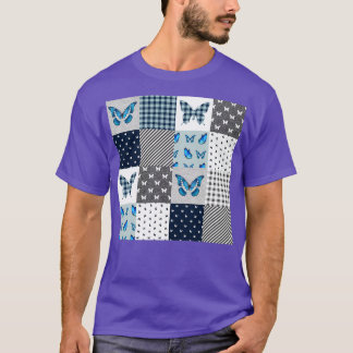 Funny Butterfly Mint Plaid T-Shirt