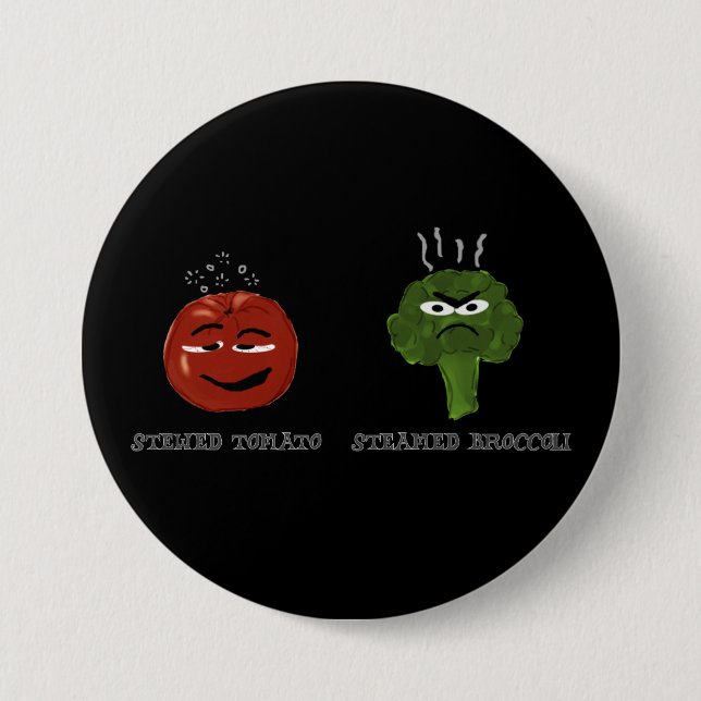 Funny Button with Corny Veggie Pun Vegetable (Front)
