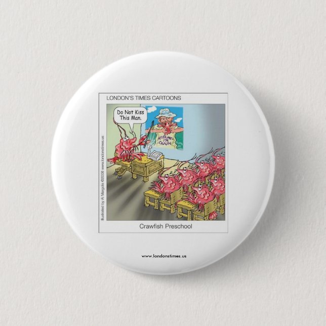 Funny Buttons: Cows: Crawfish Preschool 6 Cm Round Badge (Front)