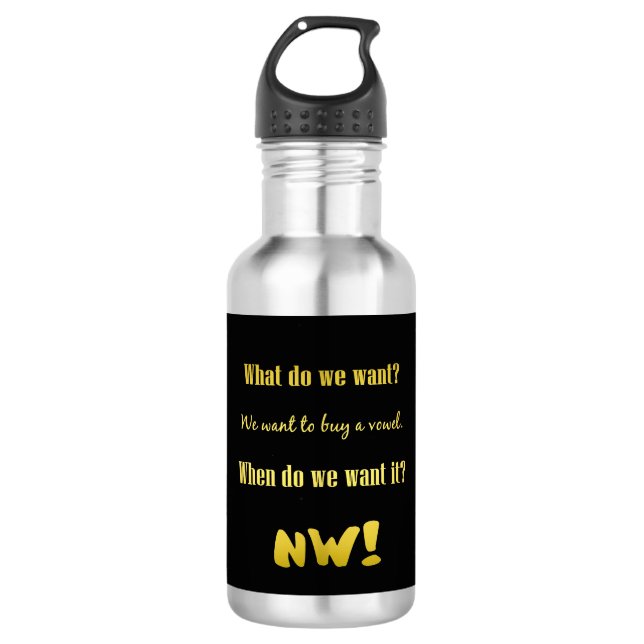 Funny Buy a Vowel — Now! 532 Ml Water Bottle (Front)
