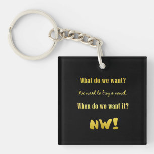 Funny Buy a Vowel — Now! Key Ring