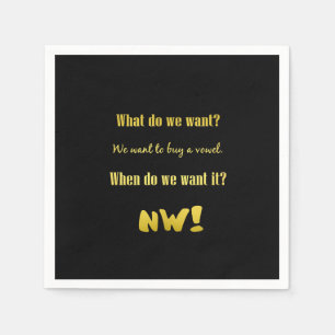 Funny Buy a Vowel — Now! Napkin