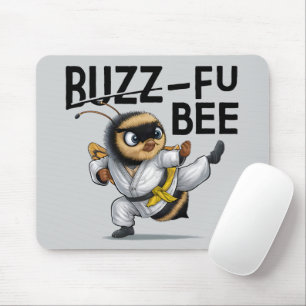 Funny Buzz-Fu Bee Martial Arts Mouse Mat