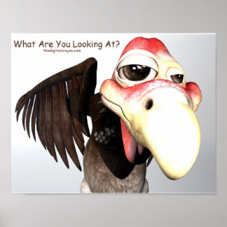 Funny Buzzard Bird "What Are You Looking At?" Poster