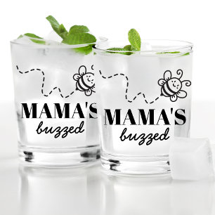 Funny Buzzed Bee Gift For Mum Who Loves Drinking Whiskey Glass