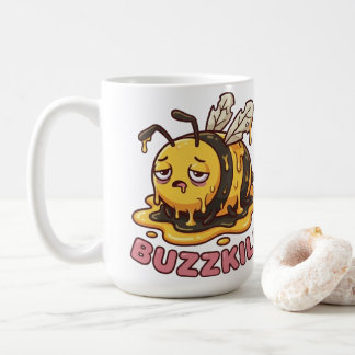 Funny Buzzkill Tired Bee Coffee Mug