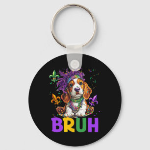 Funny Bybet Hound Dog Bruh Meme For Mardi Gras Cos Key Ring