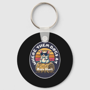 Funny Byrn Hunt - Cute Rat With Sungles Looking Fo Key Ring