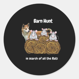 Funny Byrn Hunt In Search Of Rats With A Norwegian Classic Round Sticker