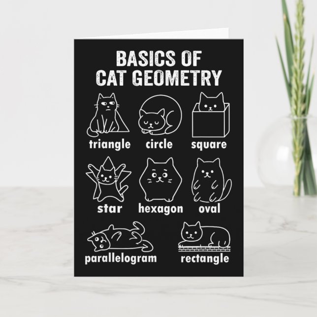 Funny Bysics Of Cat Geometry Byck To School Math T Card (Front)