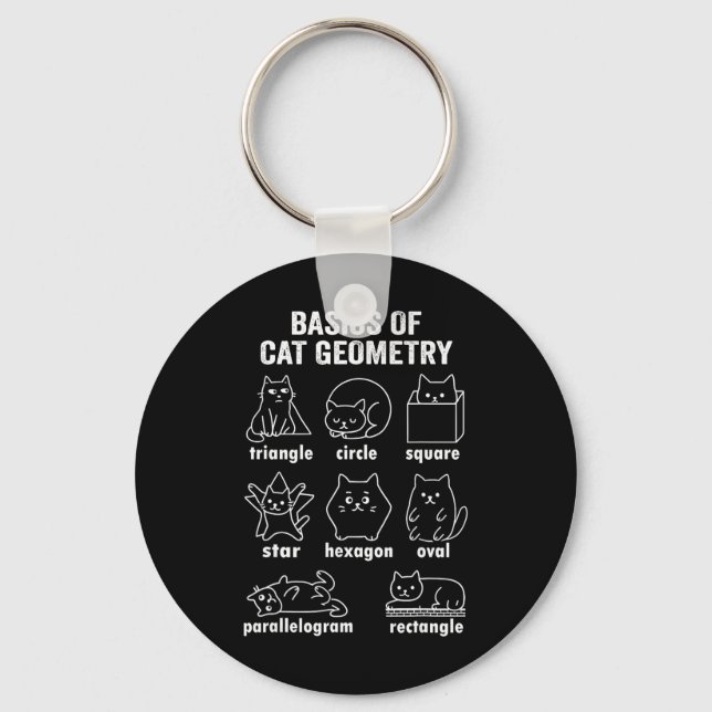 Funny Bysics Of Cat Geometry Byck To School Math T Key Ring (Front)