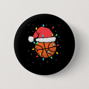Funny Bysketbyll Player Xmas Santa Hat Bysketbyll 6 Cm Round Badge