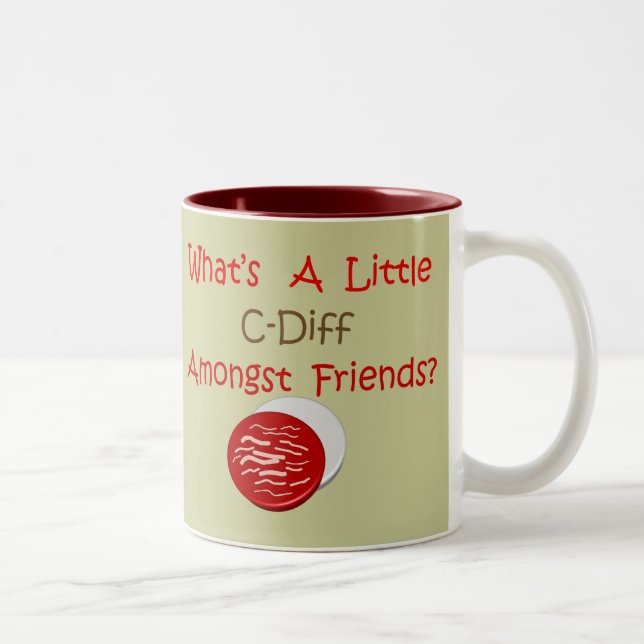 Funny C-Diff Nurse T-Shirts & Gifts Two-Tone Coffee Mug (Right)