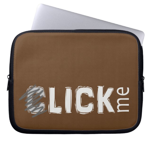 Funny (C)lick Me Ice Breaker Light Text Laptop Sleeve (Front)