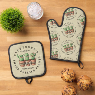 Funny Cacti Everybody's Crazy 'Bout Sharp ... Oven Mitt & Pot Holder Set