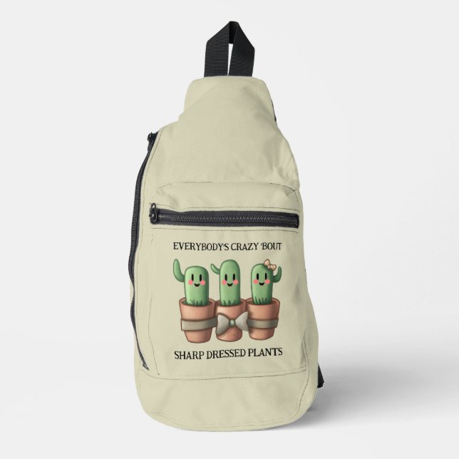 Funny Cacti Everybody's Crazy 'Bout Sharp ... Sling Bag (Front)