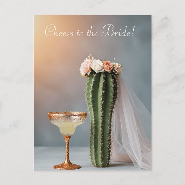 Funny Cactus Bride  Postcard (Front)