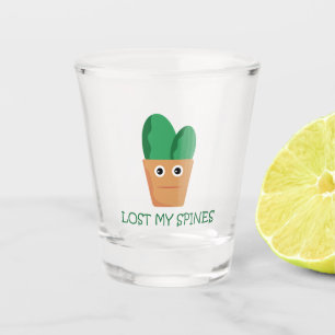 Funny cactus character cartoon illustration humour shot glass