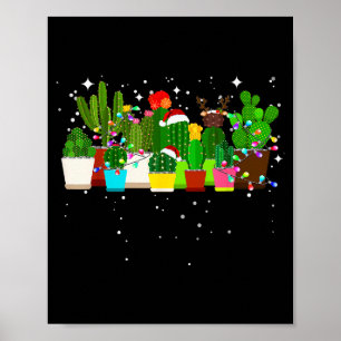 Funny Cactus Christmas Tree  Poster