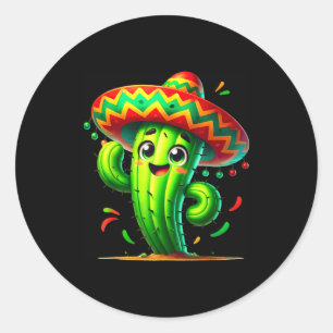 Funny Cactus Cinco De Mayo Boys Toddler Kids Mexic Classic Round Sticker