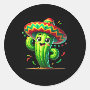 Funny Cactus Cinco De Mayo Boys Toddler Kids Mexic Classic Round Sticker
