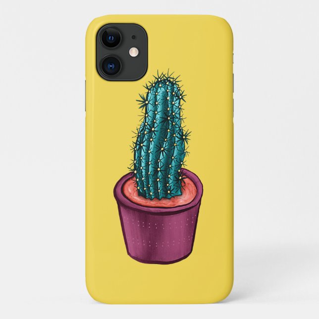 Funny Cactus In Pot Weird Trippy Psychedelic Case-Mate iPhone Case (Back)