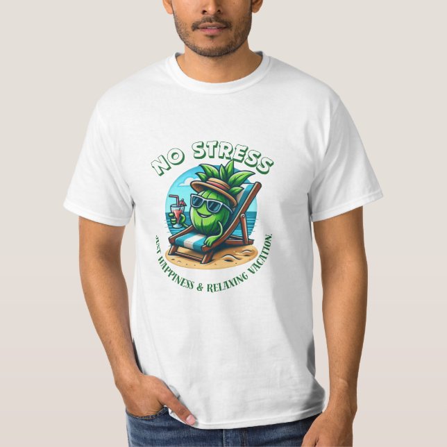 Funny Cactus on Vacation at the Beach T-Shirt (Front)