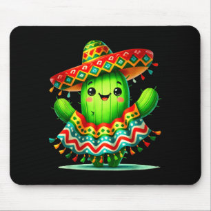 Funny cactus poncho cinco de mayo boys kids mexica mouse mat