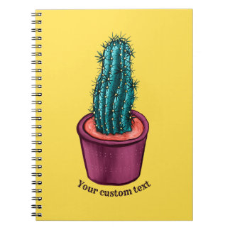Funny Cactus Pot Trippy Psychedelic Prickly Hugs Notebook