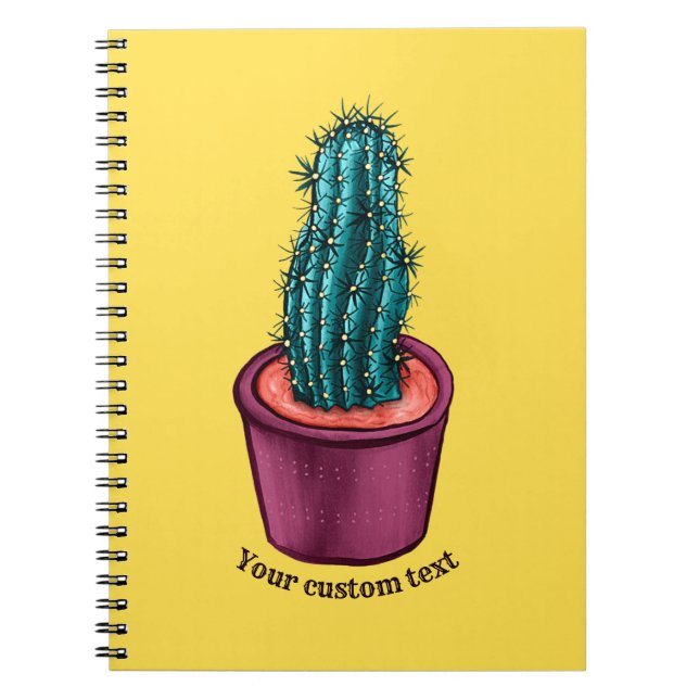 Funny Cactus Pot Trippy Psychedelic Prickly Hugs Notebook (Front)