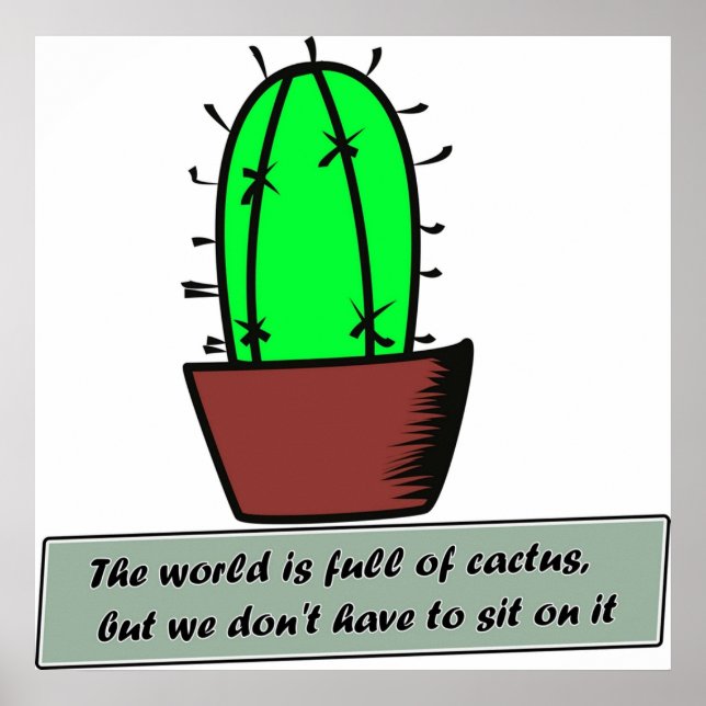 funny cactus saying poster (Front)