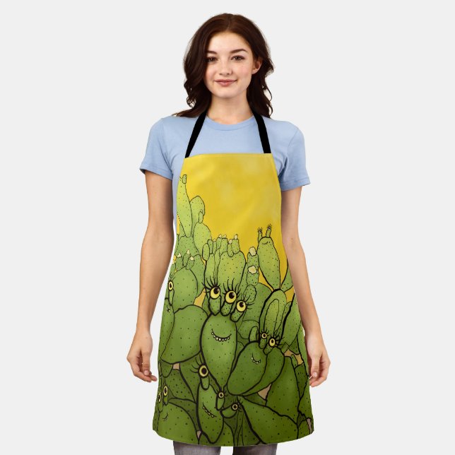 Funny Cactus Succulent Gardener Plant Mum Apron (Worn)