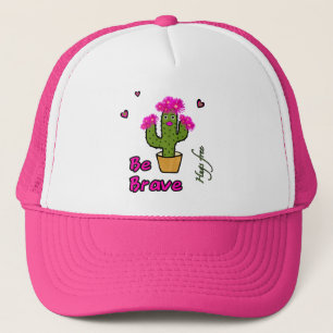 Funny cactus with flowers trucker hat