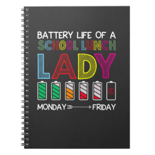 Funny Cafeteria School Lunch Lady Week Mood Humour Notebook